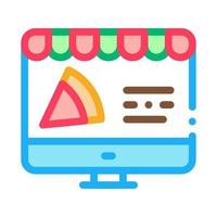 Pizza Website Bestellung Symbol Vektor Umriss Illustration