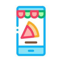 Slice Pizza Telefon Symbol Vektor Umriss Illustration