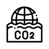 Symbol für dünne Linie des CO2-Schwarmrauchdampfvektors vektor