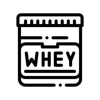 Whey Protein Container Sport Vektor dünne Linie Symbol