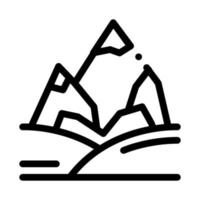 Berge mit Schnee-Symbol-Vektor-Umriss-Illustration vektor