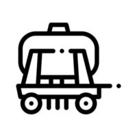 frakt vatten trailer fordon vektor tunn linje ikon
