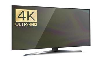 Smart-TV mit 4k-Bildschirmauflösung. ultra-hd-monitor lokalisiert auf weißer illustration vektor