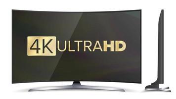 4k-TV-Vektorbildschirm. äh Zeichen. tv ultra hd auflösungsformat. isolierte Abbildung vektor