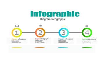 Infografik mit Abfolge der Arbeitsschritte. Format. Vektor