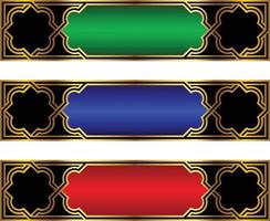 satz von luxuriösen goldenen arabischen islamischen banner titelrahmen png transparenter hintergrund gold textfeld vektor design bilder