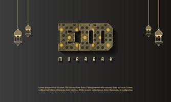 glückliches eid mubarak, islamischer grußkartendesignhintergrund mit islamischer moderner verzierung vektor