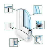 Fensterrahmenprofil aus Kunststoff. Infografik-Template. Vektor-Illustration vektor