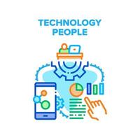 Technologie-Menschen-Vektor-Konzept-Illustration vektor