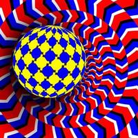 Illusionsvektor. optische 3D-Kunst. Bewegungsdynamischer Effekt. optischer Effekt. Wirbel-Illusion. Hypnose Irrtum geometrische magische Hintergrundillustration vektor