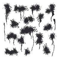 isolierte illustration des schmutzigen sprühfleckvektors. explodierende, schwarze Tropfen. vektor