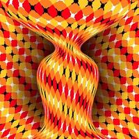 illusion vektor. optisk 3d konst. rotation dynamisk optisk effekt. psychedelic virvla runt illusion. bedrägeri, vilseledande. geometrisk magi bakgrund illustration vektor