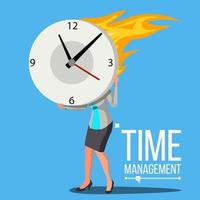 tid förvaltning kvinna vektor. fri tid. kontrollera. förvaltning. företag illustration vektor