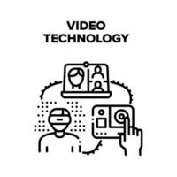 Videotechnologie-Vektorschwarzillustration vektor