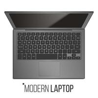 Laptop-Computer-Vektor. realistischer moderner büro-laptop. Ansicht von oben. isolierte Abbildung vektor