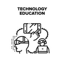 teknologi utbildning enhet vektor svart illustration