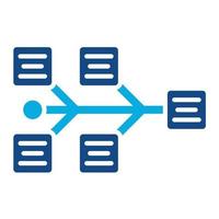 Fishbone-Diagramm-Glyphe zweifarbiges Symbol vektor