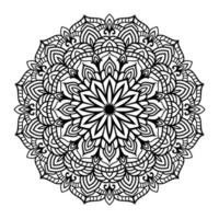 mandala floral malseite innenraum, handgezeichnete umrissene mandala linie art doodle zum malen von seiten vektor