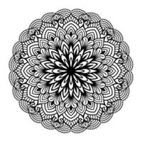 mandala floral malseite innenraum, handgezeichnete umrissene mandala linie art doodle zum malen von seiten vektor