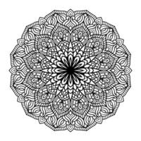 mandala floral malseite innenraum, handgezeichnete umrissene mandala linie art doodle zum malen von seiten vektor