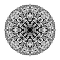 Blumen-Mandala-Malvorlagen-Interieur, handgezeichnetes, umrissenes Mandala-Linienkunstgekritzel zum Färben von Seiten, Blumen-Mandala-Malbuch vektor