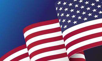 schwenkende Flagge der Vereinigten Staaten. illustration der gewellten amerikanischen flagge für den unabhängigkeitstag. amerikanische flagge auf transparenter hintergrundvektorillustration. uns, usa, banner. vektor
