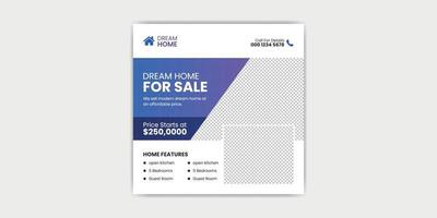 Banner-Vorlage für den Verkauf von Immobilien in sozialen Medien vektor