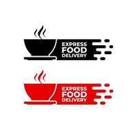 uttrycka mat leverans klistermärke logotyper skärande för mat leverans vektor