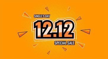 12.12 Sonderverkauf, Singles Day Sale, Webbanner, Template.crazy sales 12.12 Shopping Day Sale Promotion vektor