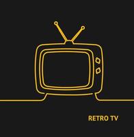 Retro-TV-Konzept-Banner-Line-Design-Stil. Vektor