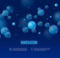 realistisk detaljerad 3d molekyl och innovation baner begrepp ad affisch kort. vektor