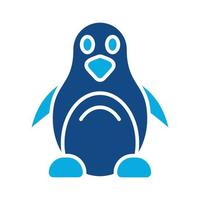 Pinguin-Glyphe zweifarbiges Symbol vektor