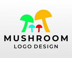 svamp restaurang, äta, friska logotyp design. vektor