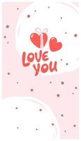 valentinstaggrußkarte mit liebe dich schriftzug. Vektor-Illustration. vektor