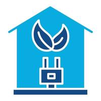 Eco Solar Home Glyphe zweifarbiges Symbol vektor