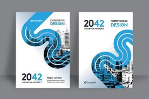 Stadt Hintergrund Business Book Cover Design-Vorlage vektor