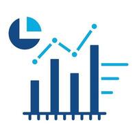 statistische Analyse Glyphe zweifarbiges Symbol vektor