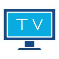 TV glyf två färg ikon vektor