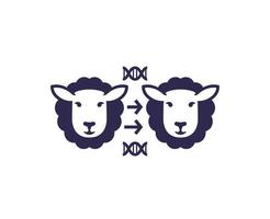 kloning ikon med en får på vit vektor
