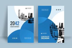 Stadt Hintergrund Business Book Cover Design-Vorlage vektor