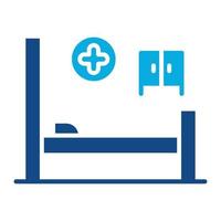 Krankenhausbett-Glyphe zweifarbiges Symbol vektor