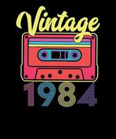 årgång 1980 födelsedag 1980 generation med kassett tejp grafisk födelsedag t-shirt design vektor