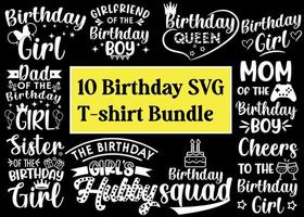 Geburtstag Spruch Typografie Svg T-Shirt Design Bundle vektor