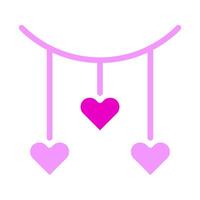 dekoration valentine symbol solide rosa style illustration vektor und logo symbol perfekt.