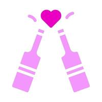vin valentine ikon fast rosa stil illustration vektor och logotyp ikon perfekt.