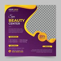 Modernes Spa Beauty Center und Massage Social Media Post Square Promotion Banner und Web Internet Ads Template Design. vektor