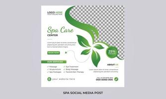 Modernes Spa Beauty Center und Massage Social Media Post Square Promotion Banner und Web Internet Ads Template Design. vektor