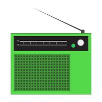 grön retro radio. årgång. vektor illustration