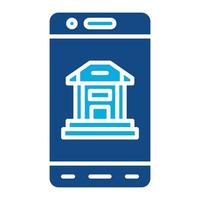 mobil bank glyf tvåfärgad ikon vektor
