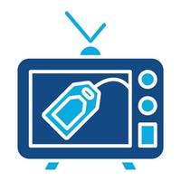 Fernsehverkauf Glyphe zweifarbiges Symbol vektor